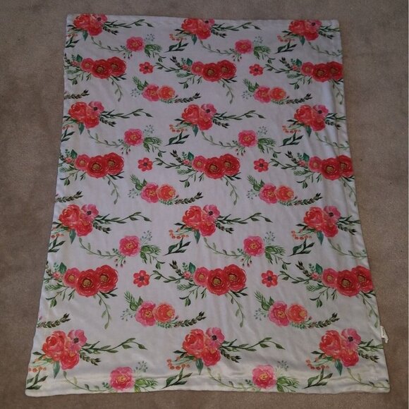 Homritar Pink White Rose Flowers Minky Dot Baby Blanket Girl Soft Fleece 30x40 - Picture 5 of 6